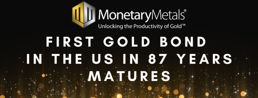 First Gold Bond in the US in 87 Years Matures