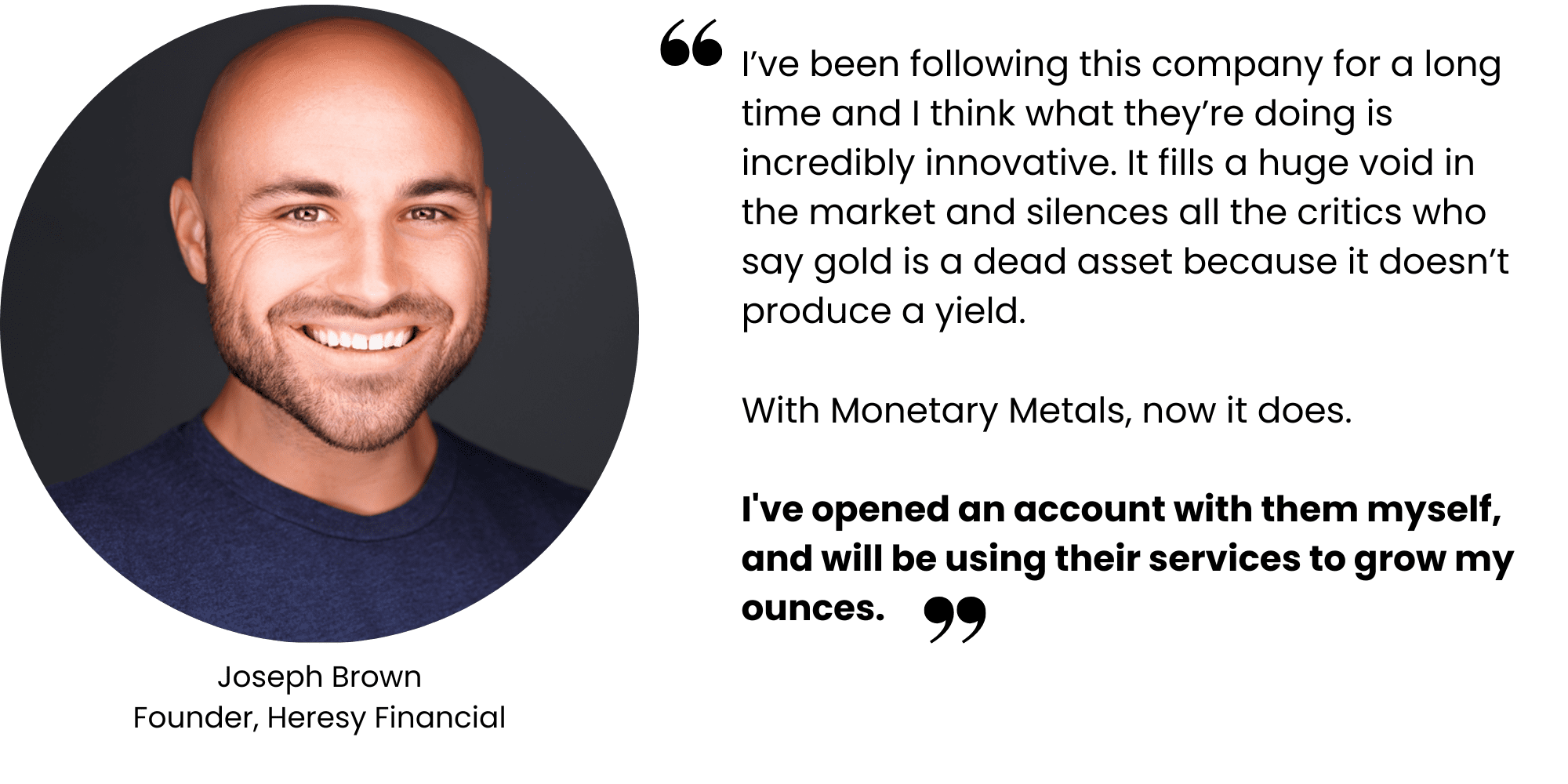 Joe Brown, Heresy Financial, Monetary Metals